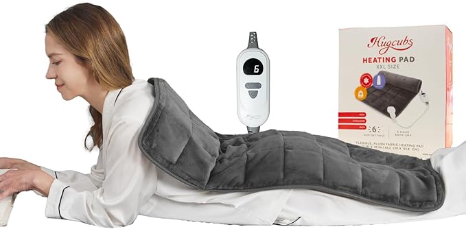 Weighted Heating pad XL 17''x33'' Heat pad for Period Cramps Heating Pads Large Heated pad for Back Pain Relief Products Electric Heat Pads Heated Pad for Bed Christmas Gifts for Mom Dad