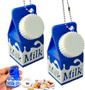 Generic Milk Carton Pill Case Keychain, Lactose Intolerant Pill Holder with Secure Screw Cap, Portable, Blue, 1 Compartment