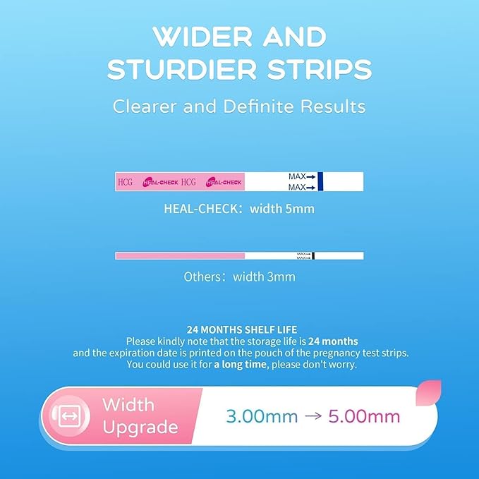 70 Count Pregnancy Tests with Cups, Bulk Pregnancy Test Strips for Detection at Home, Over 99% Accuracy, Individually Wrapped Fertility Tests, Extra-Wide 5mm HCG Tests, Pruebas De Embarazo