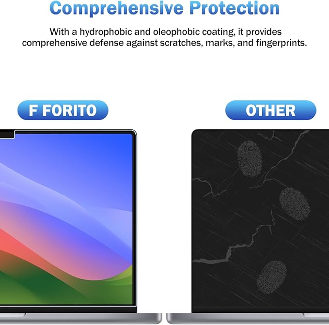 F FORITO 2-Pack Anti Blue Light Matte Screen Protector Compatible with MacBook Air 15.3 inch (2026-2023, M5, M4, M3, M2), Eye Protection Blue Light Blocking Anti Glare Computer