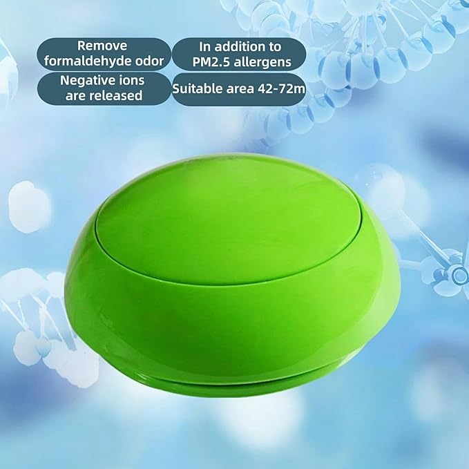 Portable Car Air Purifier with Built-in Filter, USB Charging, Green (orange-red)