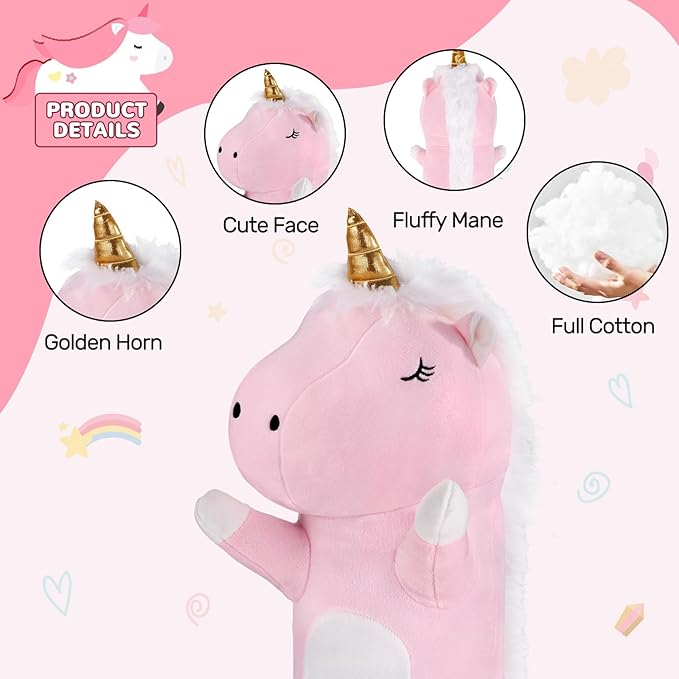 Unicorn Heating Pad for Period Cramps Menstrual Pain Relief, Portable Electric Heat Pads USB Powered, Cute Unicorn Plush Stuffed Animals Gifts, Funny Gift for Women Teen Girls Birthday Christmas