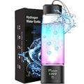 Hydrogen Water Bottle Generator - SPE/PEM Tech Hydrogen Water Machine - 6000 PPB Portable hydrohealth Water Bottle for Kidney Health Hydrogen Bottle with OLED Display (S Touch/Black/Narrow)