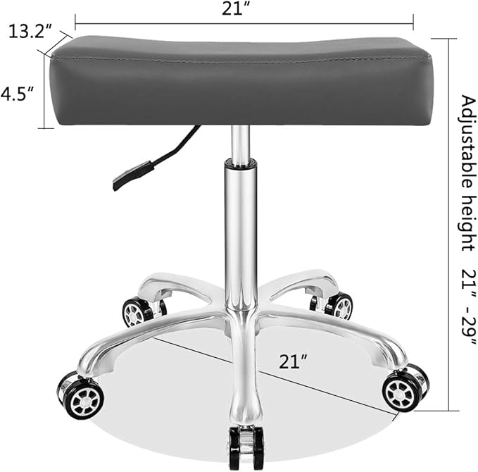 Antlu Adjustable Heavy Duty Rolling Swivel Stool Chair for Massage Office Tattoo Kitchen,Work Stool with Wheels (Grey)