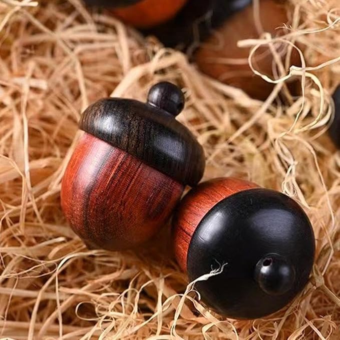 Solid Wood Weekly Pill Organizer,Wooden Nut Travel Pill Case,Solid Wood Medicine Pill Box,Mini Sandalwood Rescue Pill Case,Portable Tablets Storage Sealed Can for Outdoor