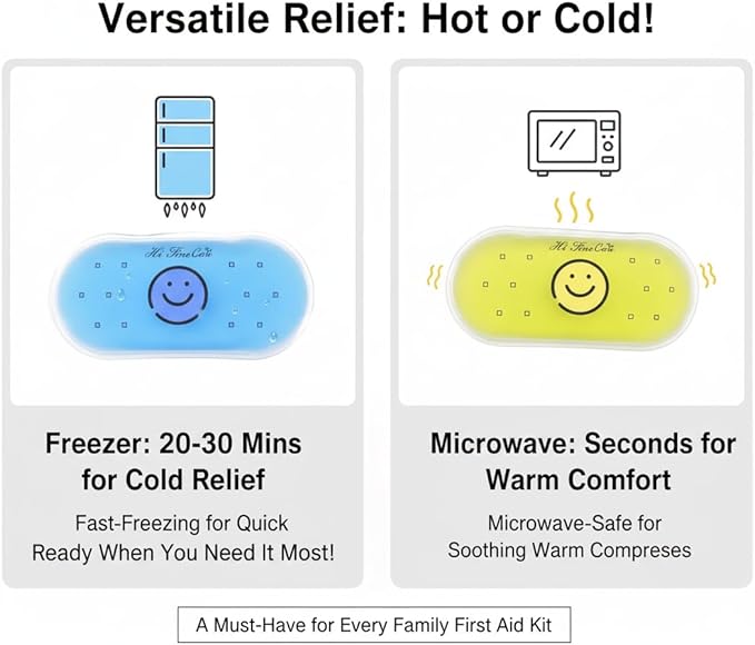 Small Ice Packs, Boo Boo Ice Pack for Injuries Hot & Cold Ice Packs Bulk Reusable Ice Pack Cold Compress for Pain Relief, Christmas Gift (4 Count (Pack of 1) Smile)