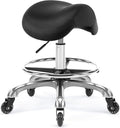 Ergonomic Saddle Stool, Adjustable Pneumatic Swivel Rolling Saddle Seat with Wheels for Hygienic, SPA, Salon, Home and Office, Haku 506 Series