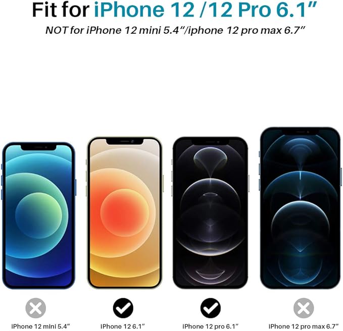 L K 2 Pack LϟK Privacy Screen Protector Designed for iPhone 12 and iPhone 12 Pro 5G 6.1 inch Tempered Glass High Clear, Case Friendly, Come with Installation Tray -Black