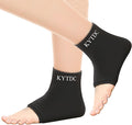 Ankle Ice Pack Wrap Reusable Gel Cold Compression Sleeve for Swelling, Sprained Ankle, Achilles Tendonitis & Plantar Fasciitis Relief （Black (Pack of 2)，Large）