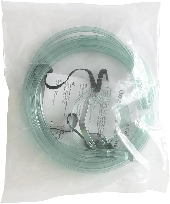 3 Pack Pediatric Oxygen Mask for Face with 7 Ft Tube, Kid Oxygen Mask with Adjustable Elastic Strap - Pediatric Standard S,Green