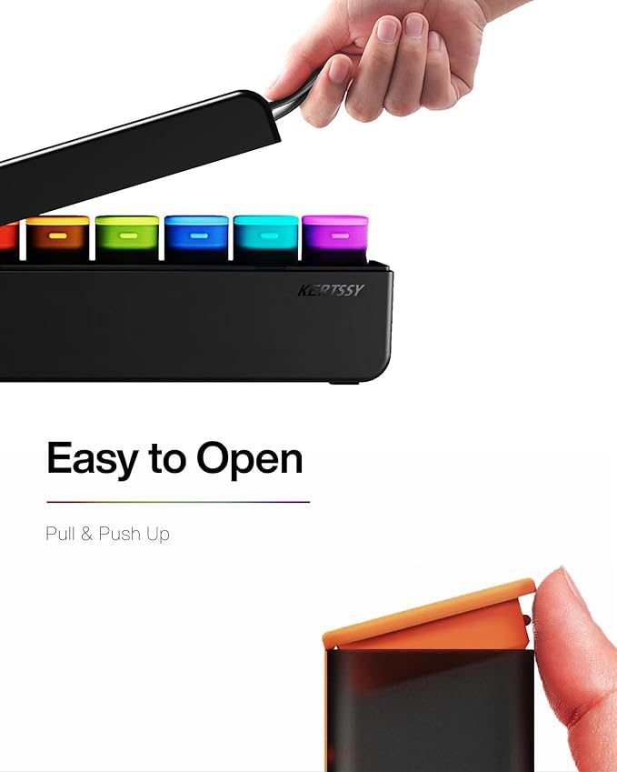 2 Packs Kertssy Weekly Pill Organizer 1 Time a Day - Black & Pink