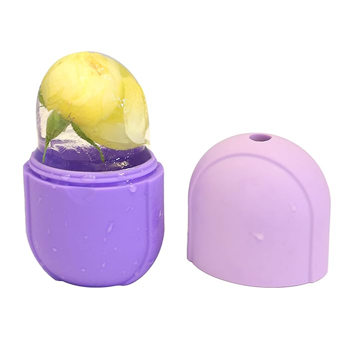 Ice Roller For Face, Purple Beauty Ice Facial Roller for Face and Eye Neck Skin Care, Silicone Ice Stick Face Ice Mould Icing Tool, Eye Puffiness Relief & Remove Fine Lines & Reduce Acne