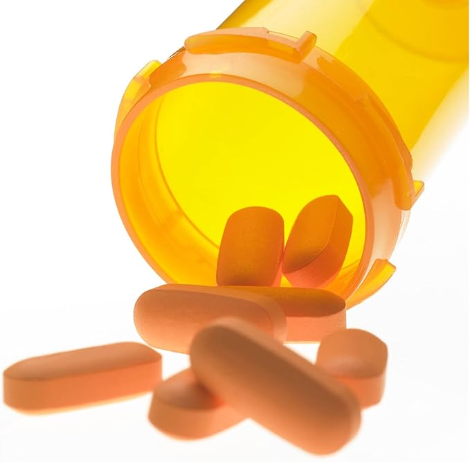 Plastic Empty Pill Bottles with Double Sided Use (Child Resistant & Easy Open) Caps - Medicine Container Pill Cases Dispenser Organizers (20 Dram, 12pcs)