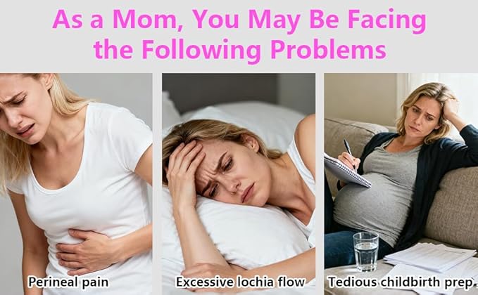Postpartum Cold Pack, Perineal Cooling Pad Pregnancy & Hemorrhoid Pain Relief, Postpartum Ice Pack Pads with 2 Washable Sleeves (2 ice Pack+2 Fabric Cover) (Pink)