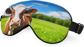 Cows Sleep Mask Eye Mask Fresh Grass Blue Sky White Clouds Sleep Mask Light Blocking Adjustable Smooth Soft Eye Masks for Women Deep Rest Travel