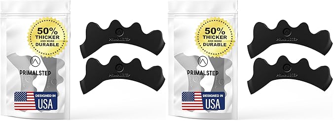 PrimalStep Toe Separators, Spreaders, Spacers, Straightener to Correct Toes for Men and Women, Bunion Corrector, Foot Pain, Plantar Fasciitis, Over 50% Thicker, Large (Pack of 2)