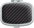 Carbon Fiber Pattern Rectangle Pill Case Trinket Gift Box