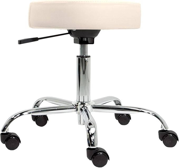 EARTHLITE Pneumatic Massage Salon Drafting Stool - No Leaking (vs. Hydraulic), Adjustable, Rolling, CFC-Free / Medical Spa Facial Chair