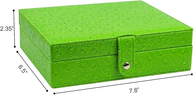 Leather 7 Day AM/PM Pill and Medication Organizer (Green)