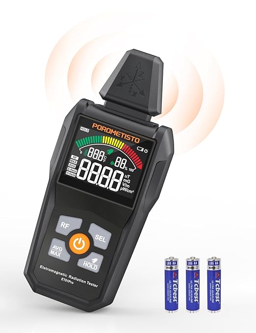 EMF Meter Radiation Detector, ET01Pro EMF Detector, 5-in-1 Electromagnetic Field & Radio Frequency Detector for Home Use & Office EMF Inspections,Ghost Hunting Equipment