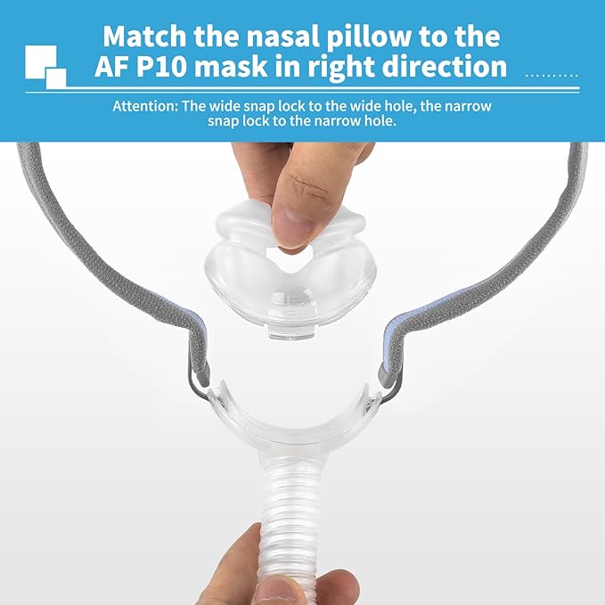 Replacement Nasal Pillows for ResMed Airfit P10, Ultra-Soft Silicone, Gentle Fit, Comfortable Seal, Replacement CPAP Supplie, 2 Packs (Medium)