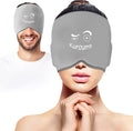 Gel Head Wrap, Migraine & Headache Relief Cap, Grey, Compact, Stretchable, Cold-Packs, Head Compress