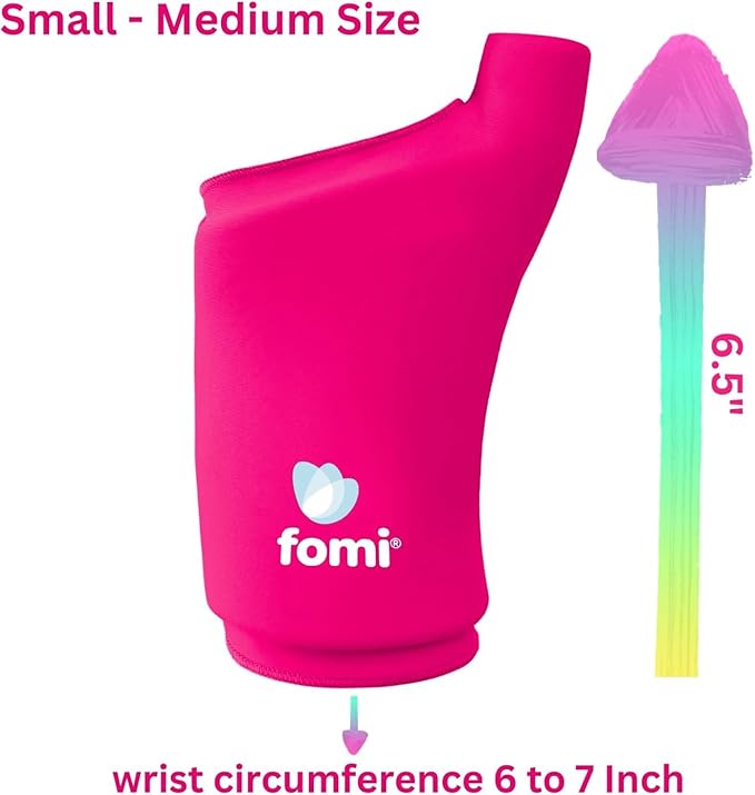 FOMI Wrist Solid Gel Ice Packs | 2 Pack | Hot Cold Hand and Thumb Compression Sleeve Wrap for Carpel Tunnel, Arthritis, Tendonitis, Bruises, Swelling, Sports Injuries Pain Relief (Small/Medium)