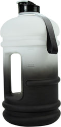 TOOFEEL Gallon Water Bottle - 128 oz with Flip Lid & Handle - BPA Free with Measurements - Black & White Gradient