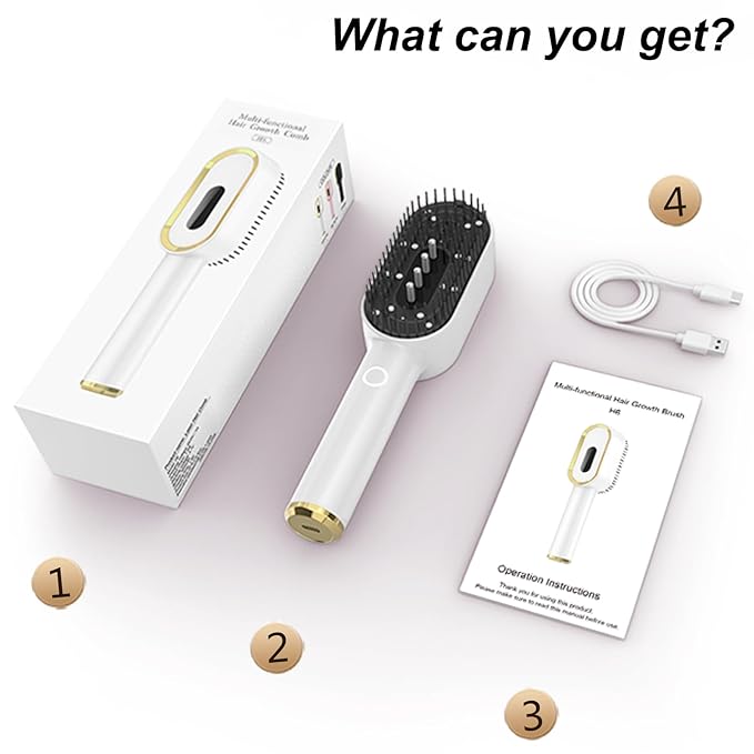 Laser Therapy Hair Growth Comb, Red Light Hair Brush, Red Light Therapy for Hair Growth, Electric Scalp Massager for Comb Men & Women
