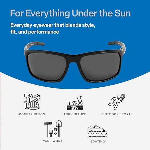 Bullhead Safety Eyewear BH2763AF Pompano, Matte Black Frame/Temple Smoke Af Lens Black Tpr Nose Piece And Temple Ends