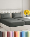 Split King Size 5 Piece Sheet Set - Extra Soft, Breathable And Cooling Sheets - Hotel Luxury Bed Sheets for Women And Men - Deep Pockets, Easy-Fit & Wrinkle-Free - Dark Slate Grey Oeko-Tex Bed Sheets