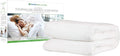 HealthyLine Energy Comforter - Tourmaline Fiber Filled, 233 TC White Cotton Shell, Lightweight, Breathable - Biomagnetic Negative Ion and Far Infrared Therapy (Queen Size)