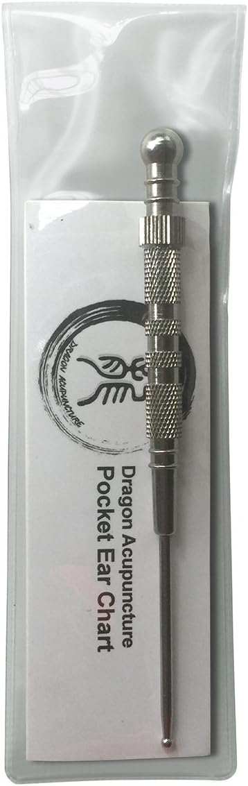 Spring Loaded Ear and Body Point Probe Stimulator Pocket Ear Chart and Pouch