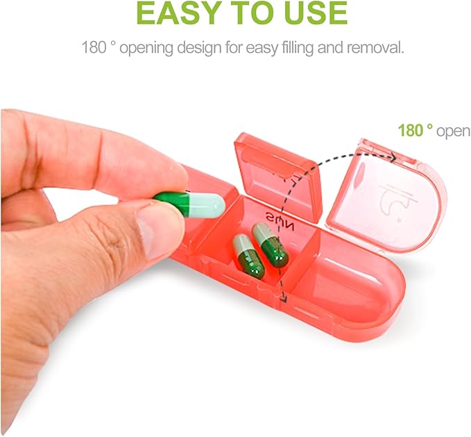 Weekly Pill Organizer 7-Day 3 Times a Day Travel Pill Box Large Capacity Removable Daily Pill Case for Medications Vitamins & Supplements BPA-Free