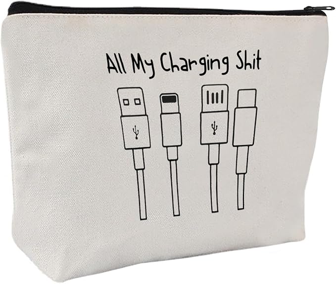All My Charging shit bag,Fun and versatile bag with charger graphics, teenage boy gift, birthday gifts, travel accessories (Style E)