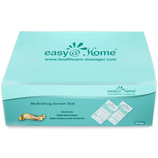 Easy@Home Multi-Drug Screen Test: 25 Pack Urine Drug Tests Kit, Testing AMP/BZO/COC/THC/MET/MOR/BAR/MDMA/PCP/MTD, Instant Drugs Test Kits Including Sensitive Marijuana Test, #EDOAP-3104