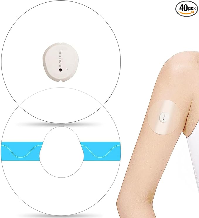 40 Pack Adhesive Patches Pre-Cut for Dexcom G7 Patch –Waterproof & Breathable Sensor Covers, Dexcom G7 Overpatches Continuous Glucose Monitoring Protection with Hole, Easy to Apply CGM Patch
