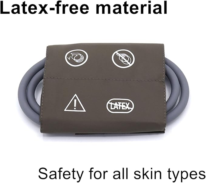 NIBP Cuff with BP12 Connectors for Small Adult, 20.5-28 cm Dual Tubes Reusable PU Brown Replacement Blood Pressure Cuff with Inner TPU Airbag