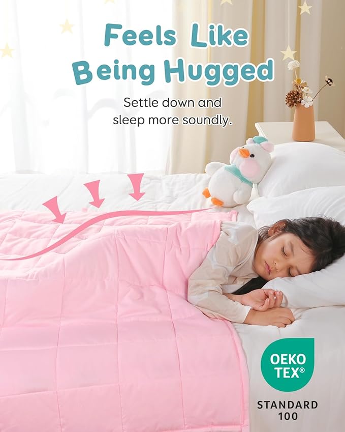 Topblan 3 lb Weighted Blanket, 36" x 48" Small Heavy Lap Blanket, Soft and Breathable, Glass Bead Filling for Calming, Machine Washable, Pink