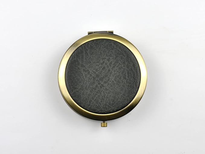 Retro Compact Pill Case with Mirror for Purse Travel Medicine Organizer (Dark Army Green)