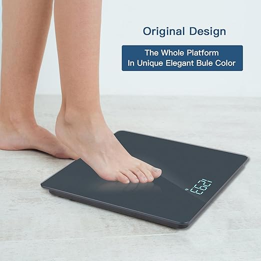 Homebuds Bathroom Scale for Body Weight, High Precision 0.1lb by Professional Factory Since 2001, Weight Scale LED Display and Step-On, 3*AAA Batteries Included, 400lb/182kg, Blue