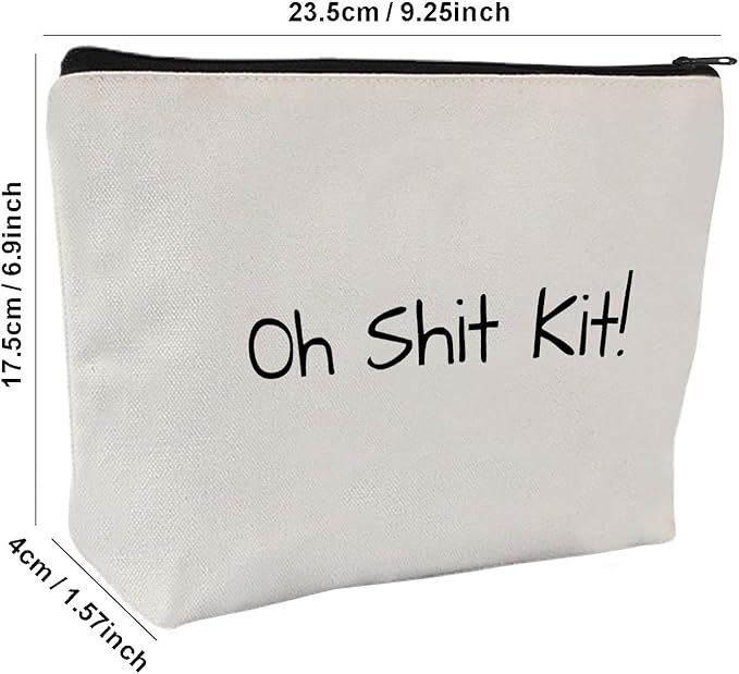 Oh Shit Kit Bag, Pill Bag Funny Travel Pouch Accessories Pouch, Makeup Cosmetic Bags Charger Storage Small Gift for Her (Style B)