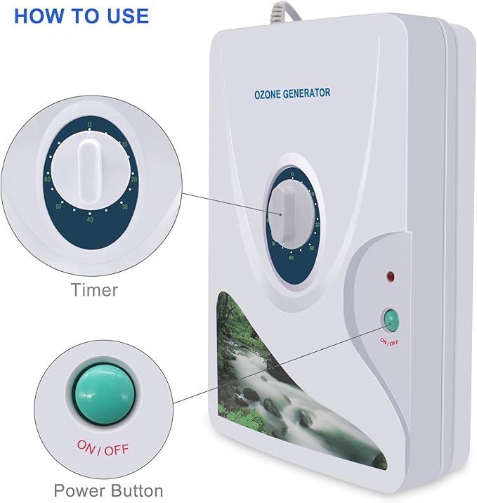 SHD Ozone Generator Water Ozonator O3 Ozone Machine 600mg/h for Home Air, Water, Fruits, Vegetables Clean