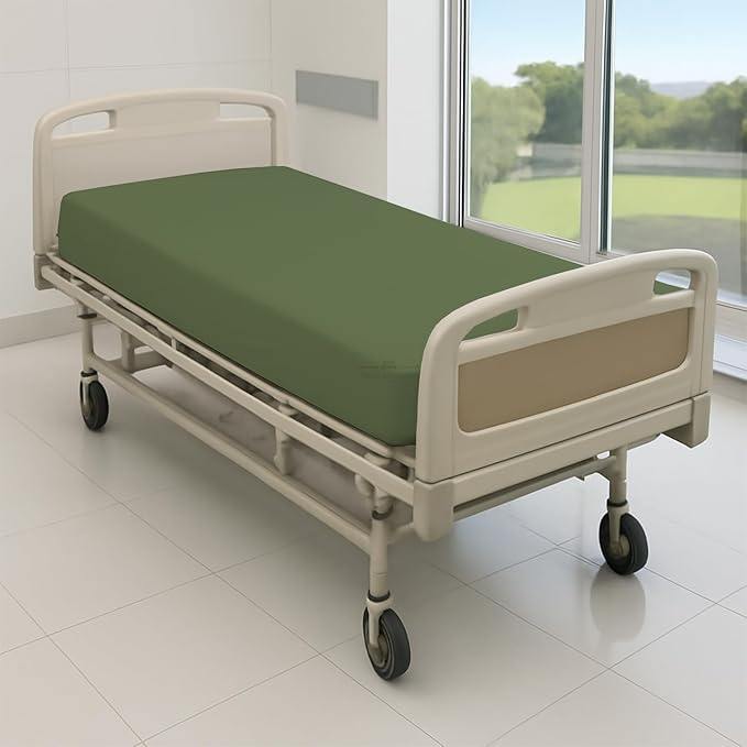 6 Pack Fitted Hospital Bed Sheets - Soft Microfiber Hospital Fitted Sheet - Hospital Bed Fitted Sheets (Moss, 36" x 84" x 12")
