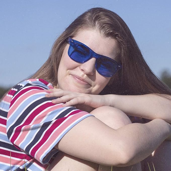 PURPLE CANYON Blue Color Therapy Glasses for Chakra Healing, Chromotherapy, and Mood