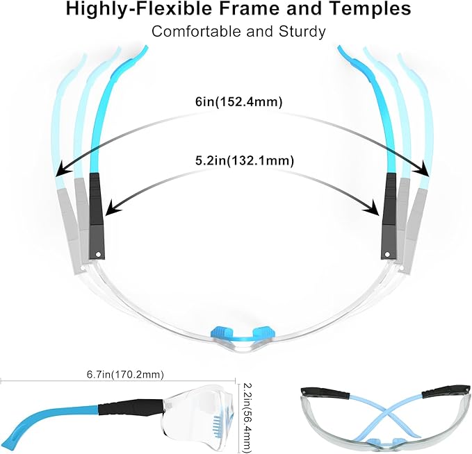 xaegistac Shooting Glasses Anti-fog Shooting Range Eye Protection, Adjustable Safety Glasses with Zipper Hard Case