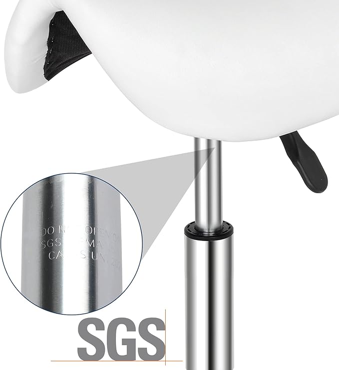 Office Stool, Professional 360° Rotation, Adjustable Height Saddle Stool for Massage Salon Kitchen Office Clinique Pub Sewing Painter Piano/White