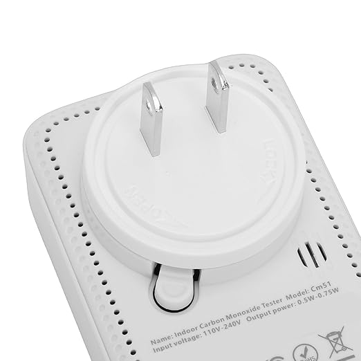 5 in 1 Indoor Air Quality Monitor, ABS Plastic, Detects VOC CO2 PM2.5 Temperature and Humidity for Home and Office Use (US Plug)