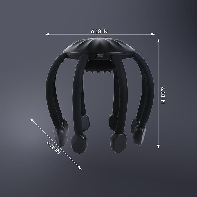 Electric Scalp Massager, 360° Octopus Head Massager Automatic 4 Modes Scalp Stress Relax Device-8 Heads