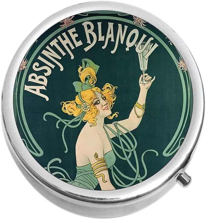 Absinthe Blanqui Vintage Art Nouveau Medicine Pill Box